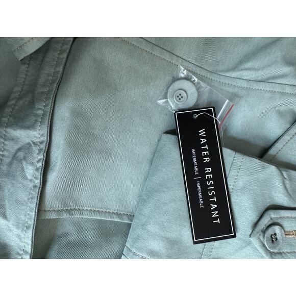 Isaac Mizrahi Live! Water Resistant Trench Coat Lining and Hood Desert Sage XL - Picture 16 of 16